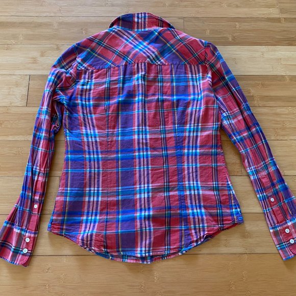 J.CREW Perfect Shirt In Colorful Plaid - EUC - Sz 4 - Picture 3 of 7
